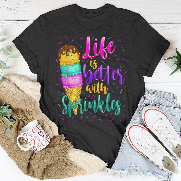 Cute Sweet Ice Cream Lover Sprinkle Life Love Unisex T-Shirt Unique Gifts