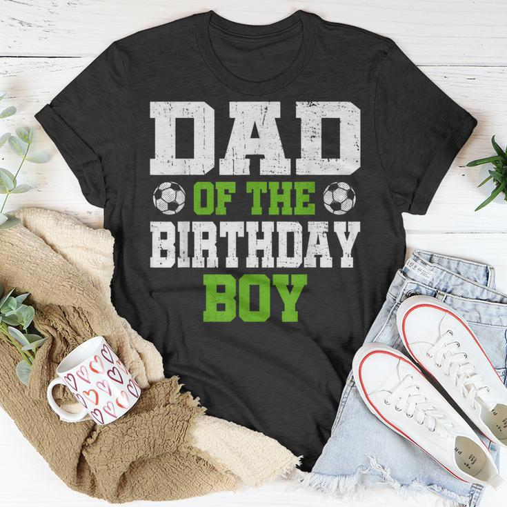 Dad Of The Birthday Boy Soccer Player Vintage Retro T-Shirt Funny Gifts