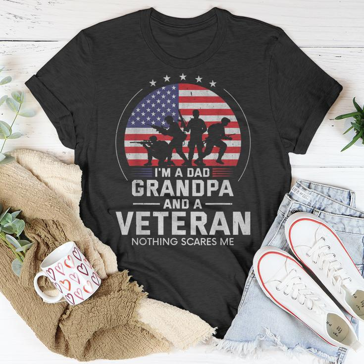 I Am A Dad Grandpa And A Veteran Nothing Scares Me Usa V3 T-Shirt Funny Gifts
