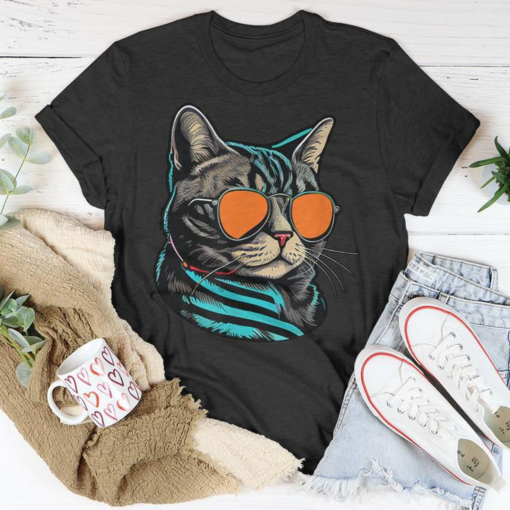 Dad Mom Cat Sunglasses American Shorthair Cat Unisex T-Shirt Unique Gifts