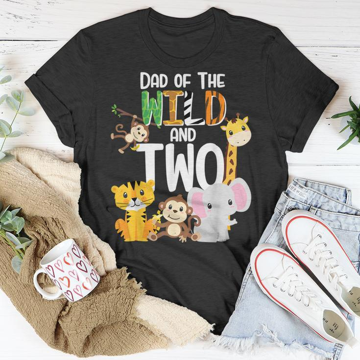 Dad Of The Wild And Two Zoo Theme Birthday Safari Jungle T-Shirt Funny Gifts