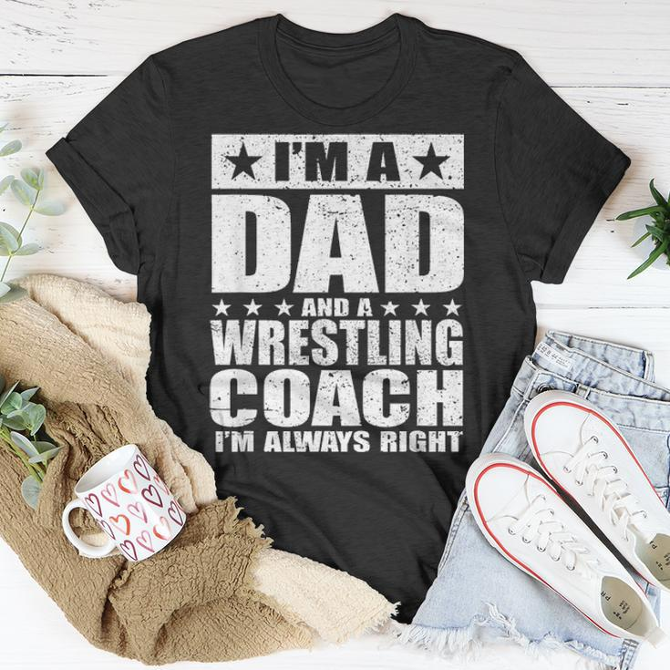 Dad Wrestling Coach Coaches Fathers Day S Gift Unisex T-Shirt Funny Gifts