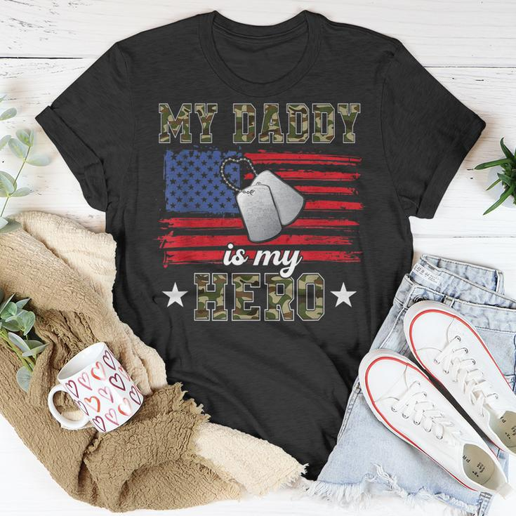 My Daddy Is My Hero Military Dad American Flag Army Proud Ar T-Shirt Funny Gifts