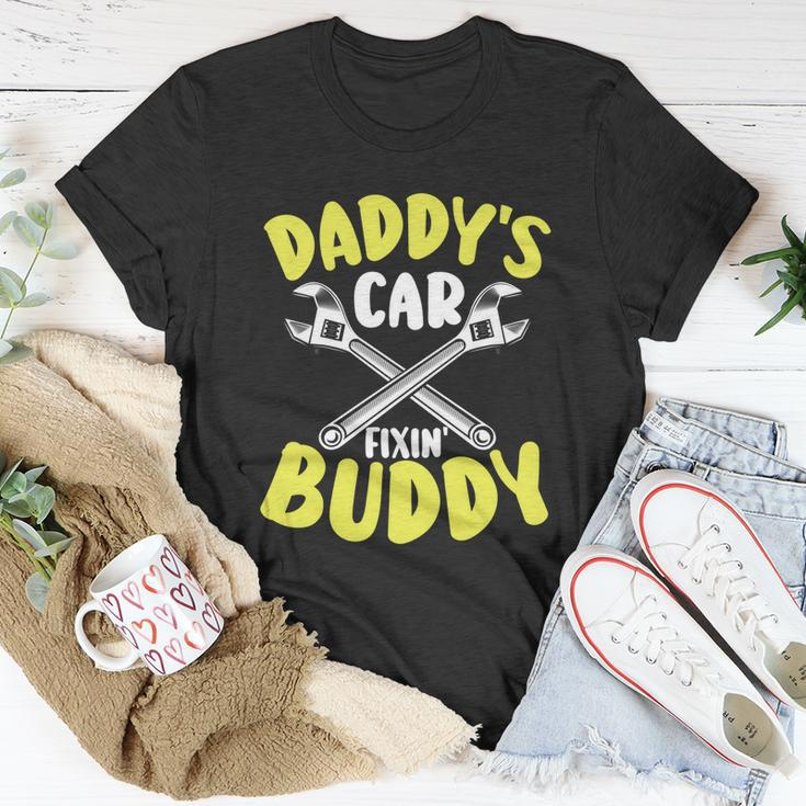 Daddys Car Fixing Buddy Mechanic Car Guy Dad Fathers Day Cool Gift Unisex T-Shirt Unique Gifts