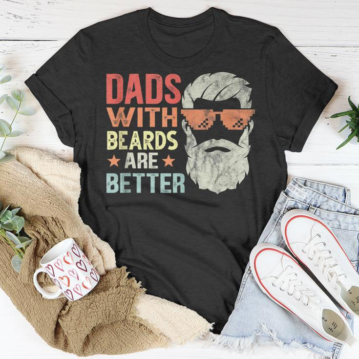 Dads With Beards Are Better Retro Fathers Day Bearded Daddy T-shirt Personalized Gifts