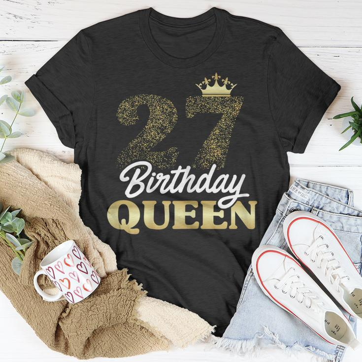 Damen 27. Geburtstag T-Shirt Jahrgang 1995, Birthday Queen mit Krone Lustige Geschenke