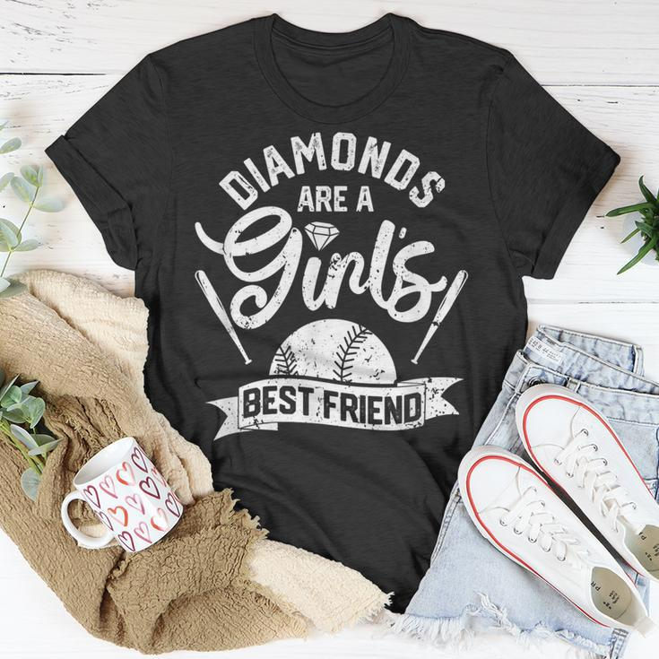 Diamonds Are A Girls Best Friend Softball Baseball Girl Love Unisex T-Shirt Unique Gifts