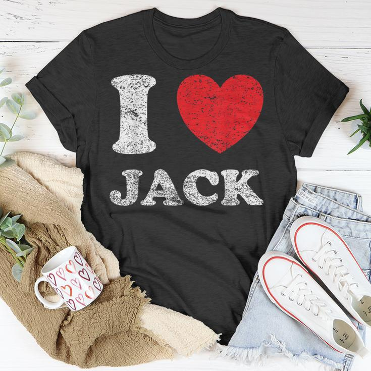Distressed Grunge Worn Out Style I Love Jack Unisex T-Shirt Unique Gifts