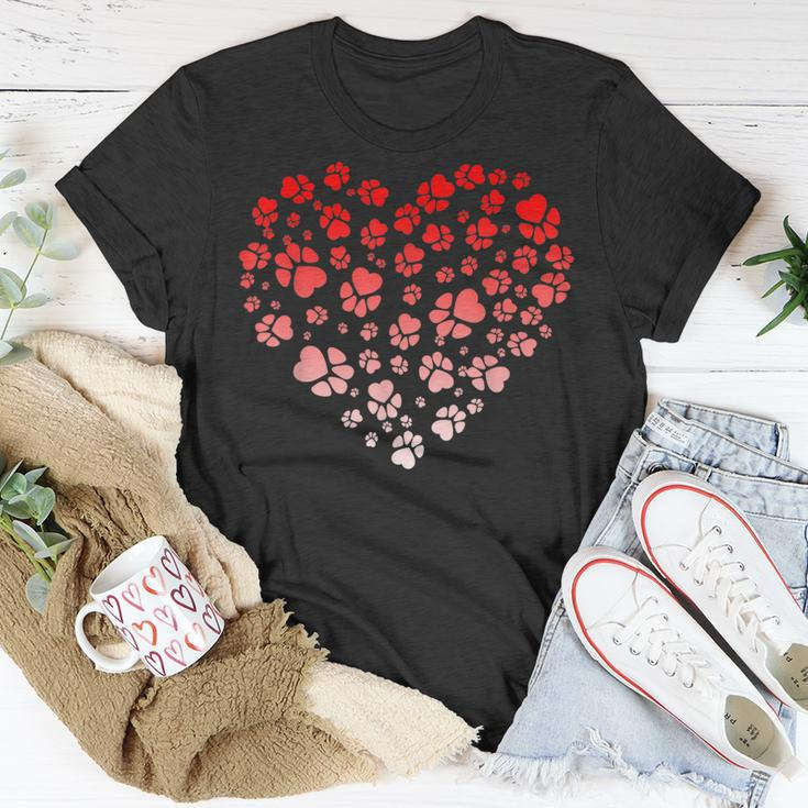 Dog Paw Love & Heart Puppy Dog Valentines Day T-Shirt Funny Gifts