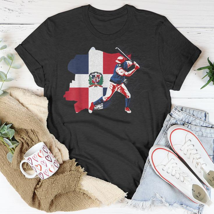 Dominican Republic Flag Baseball PlayerSports Unisex T-Shirt Unique Gifts