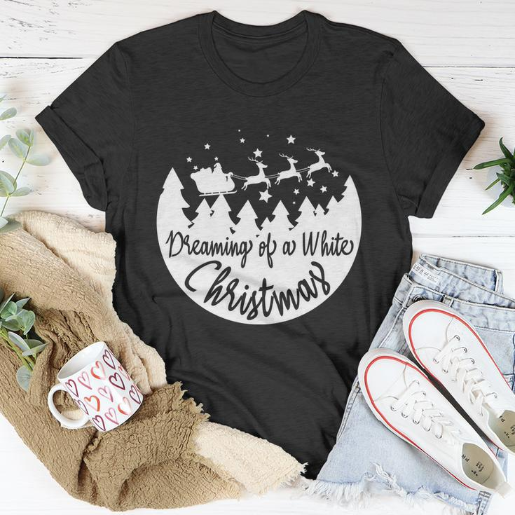 Dream Of A White Christmas Funny Reindeer Car Xmas Unisex T-Shirt Unique Gifts