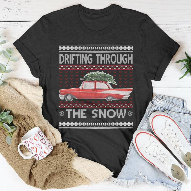 Drifting Through The Snow Ugly Christmas Sweater Unisex T-Shirt Unique Gifts