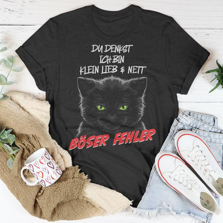 Du Denkst Ich Bin Klein Lieb Nett Böser Fehler Katzen T-Shirt Lustige Geschenke