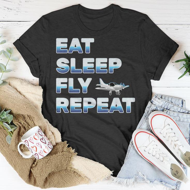 Eat Sleep Fly Repeat For Men Women Love Flying Planes T-shirt Funny Gifts