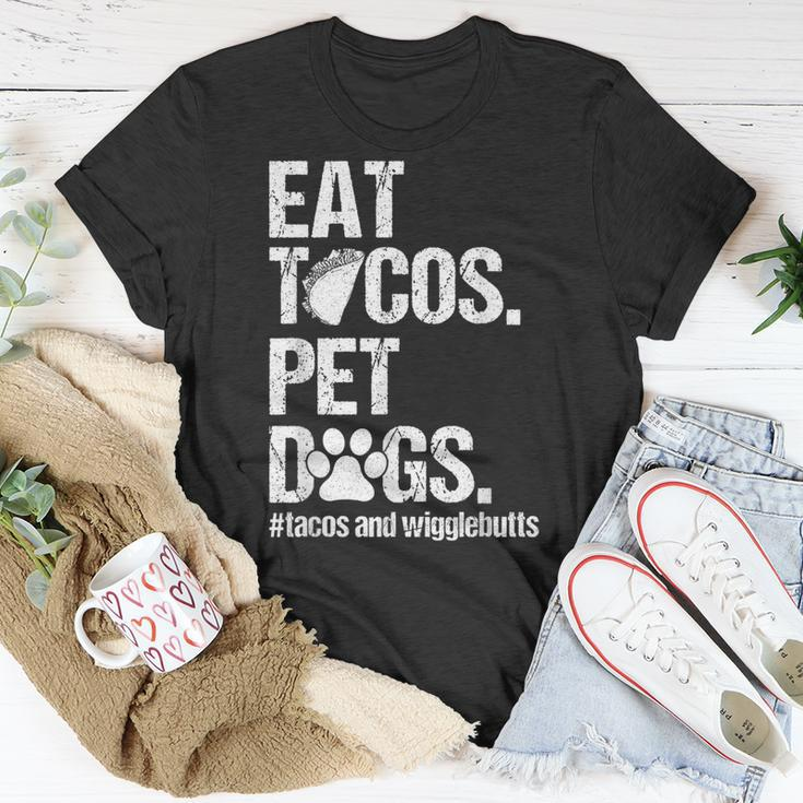Eat Tacos Pet Dogs Tacos And Wigglebutts Retro Unisex T-Shirt Unique Gifts