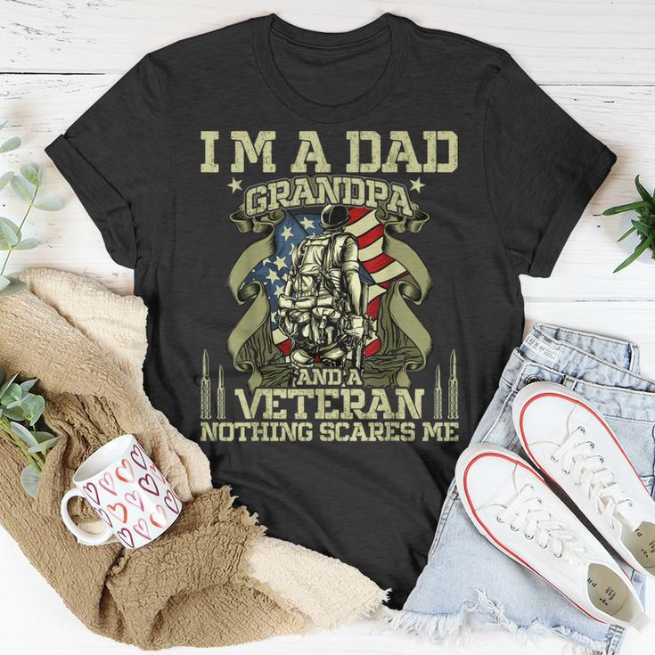 Fathers Day 4Th Of July Im A Dad Grandpa And A Veteran T-Shirt Funny Gifts