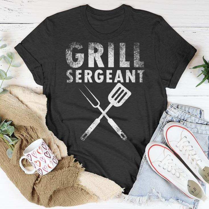 Fathers Day Grill Sergeant Grilling Dad Vintage V2 T-Shirt Funny Gifts