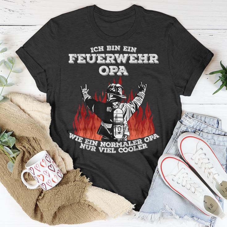 Feuerwehr Opa Cooler Opa Feuerwehrmann T-Shirt Lustige Geschenke