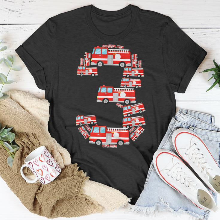 Fire Truck 3Rd Birthday Boy 3 Year Old Toddler Firefighter T-Shirt Funny Gifts