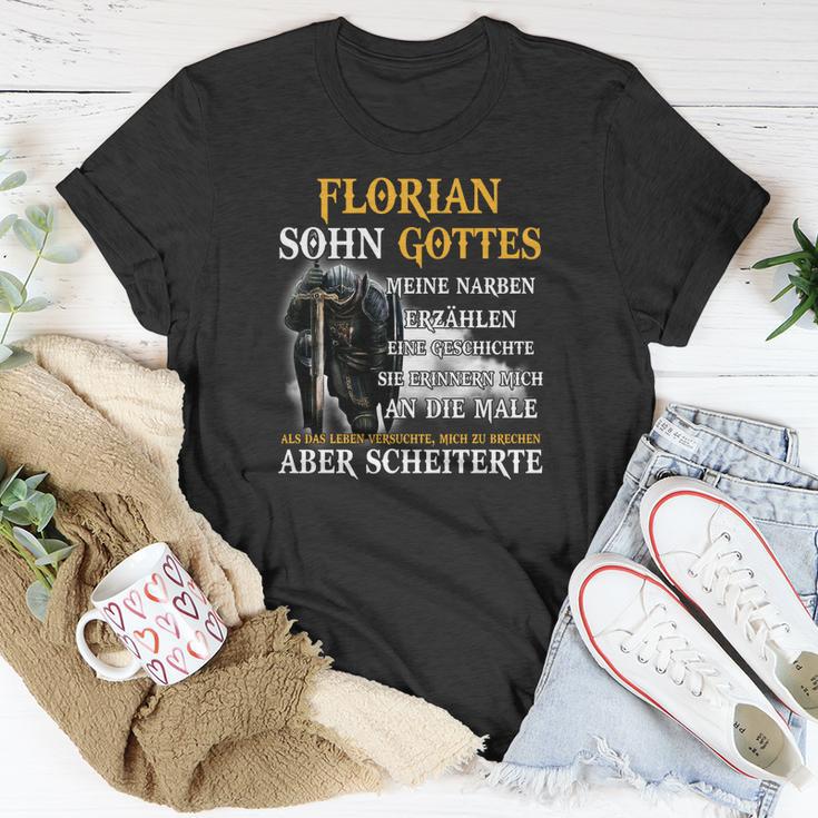 Florian Sohn Gottes Personalisiertes T-Shirt, Inspirierender Spruch mit Rittermotiv Lustige Geschenke