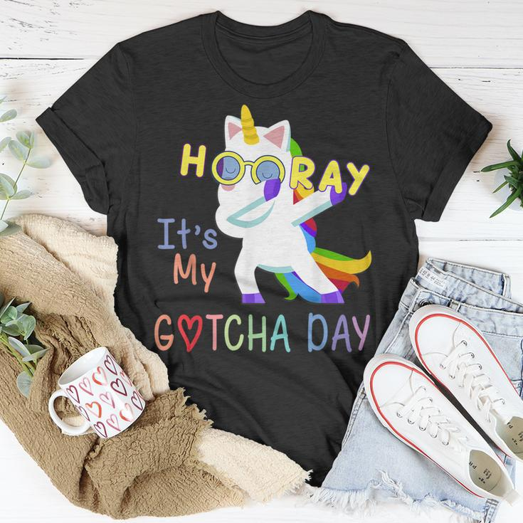 Foster Child Adoption Gifts Hooray Its My Gotcha Day Kids Unisex T-Shirt Unique Gifts