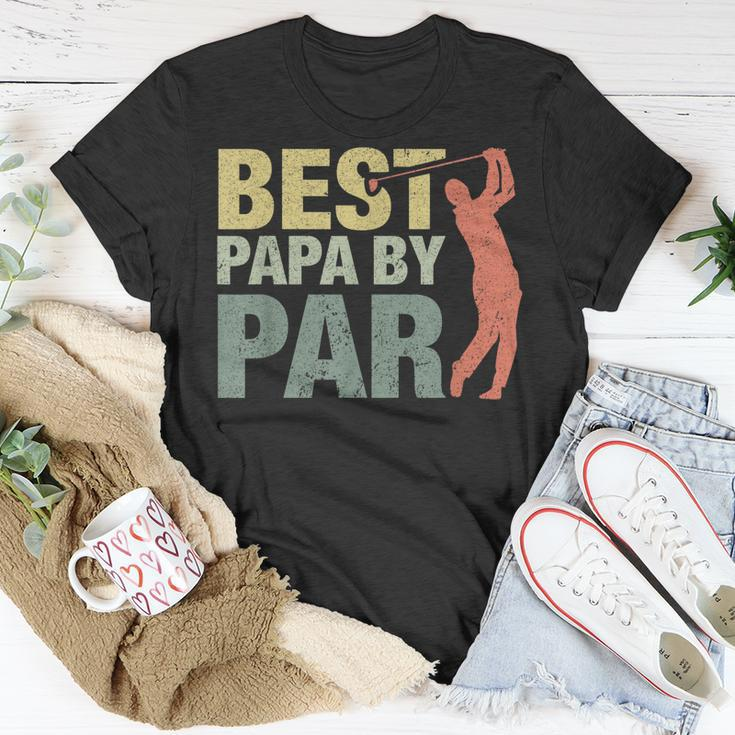 Funny Best Papa By Par Fathers Day Golf Shirt Gift Grandpa Unisex T-Shirt Unique Gifts