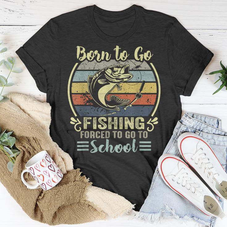 Funny Born To Go Fishing Bass Fish Fisherman Boys Kids Unisex T-Shirt