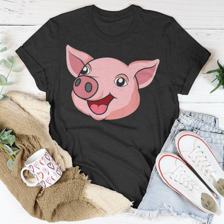 Funny Cute Pig Face Farm Adorable Pink Piglet Lover Farmer Unisex T-Shirt Funny Gifts