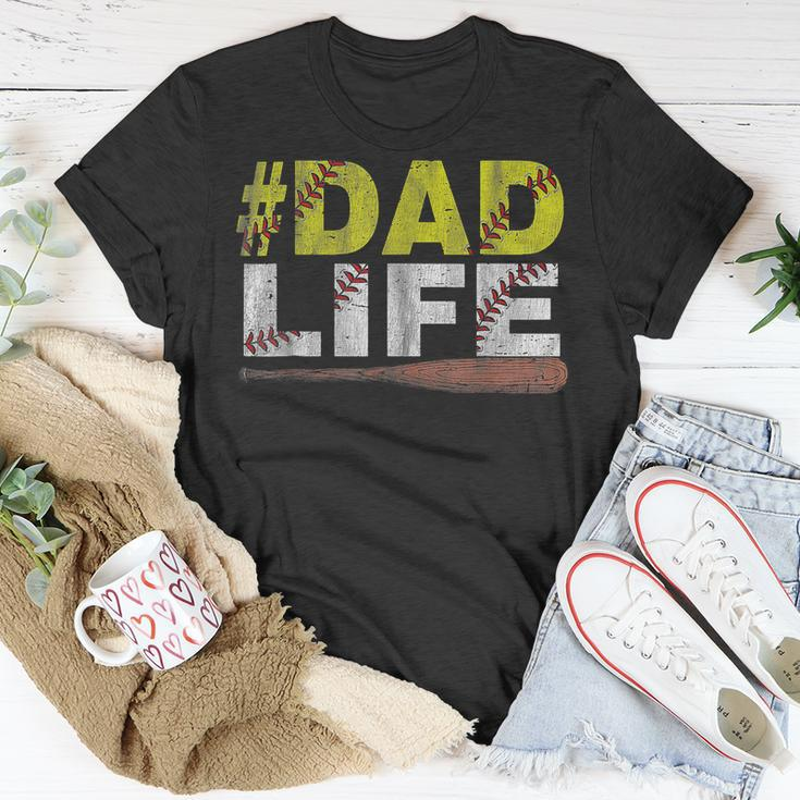 Funny Dad Life Softball Baseball Daddy Sports Fathers Day Unisex T-Shirt Unique Gifts