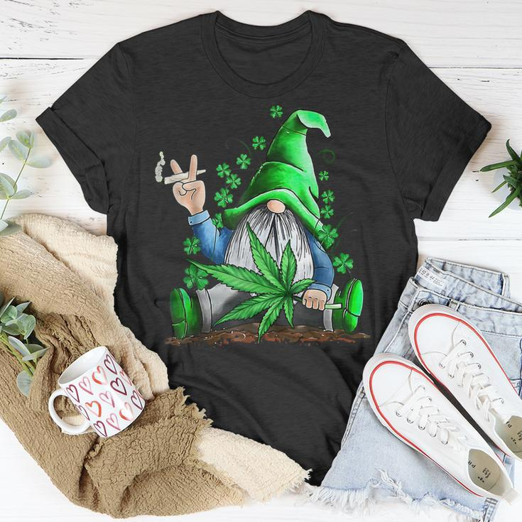 Funny Gnome Pot Leaf 420 Marijuana Weed St Patricks Day Unisex T-Shirt Unique Gifts