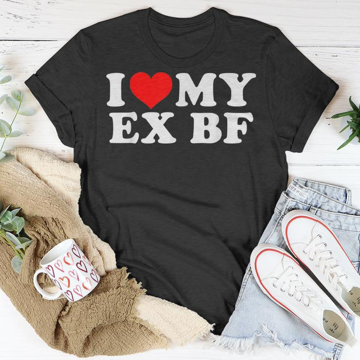 Funny I Heart My Ex Bf I Love My Ex Boyfriend Unisex T-Shirt Unique Gifts