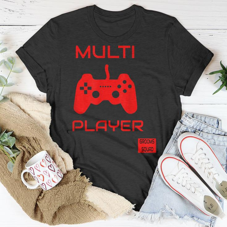 Funny Multi Player Grooms Squad Bachelor Party | Retro | Unisex T-Shirt Unique Gifts