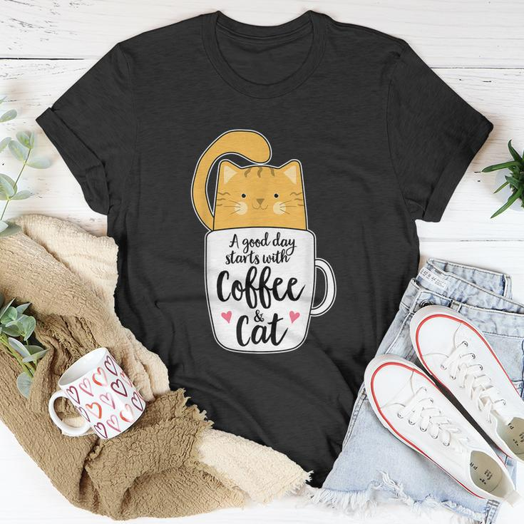 Funny Orange Cat Coffee Mug Tshirt Cat Lover Unisex T-Shirt Unique Gifts
