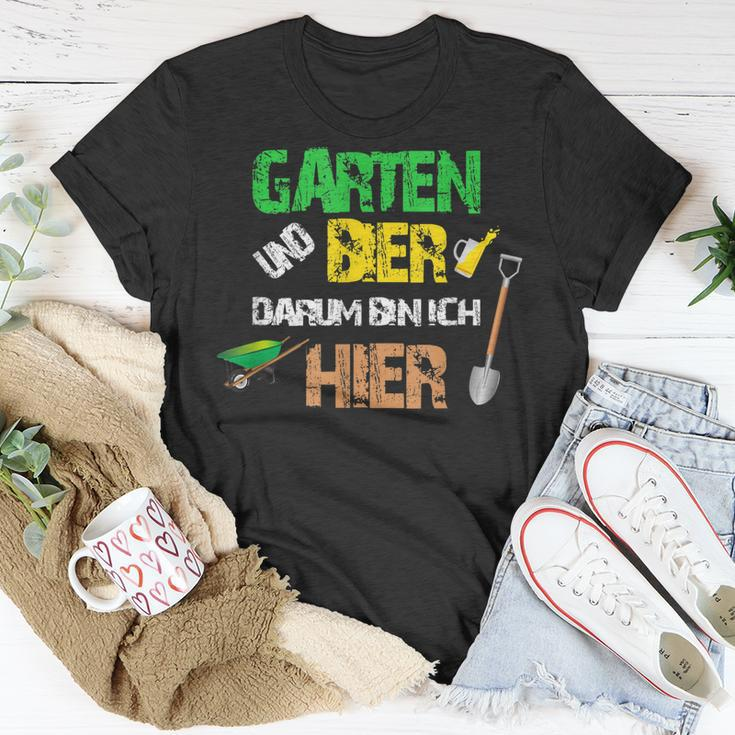 Garten Und Bier Darum Bin Ich Hier T-Shirt Lustige Geschenke
