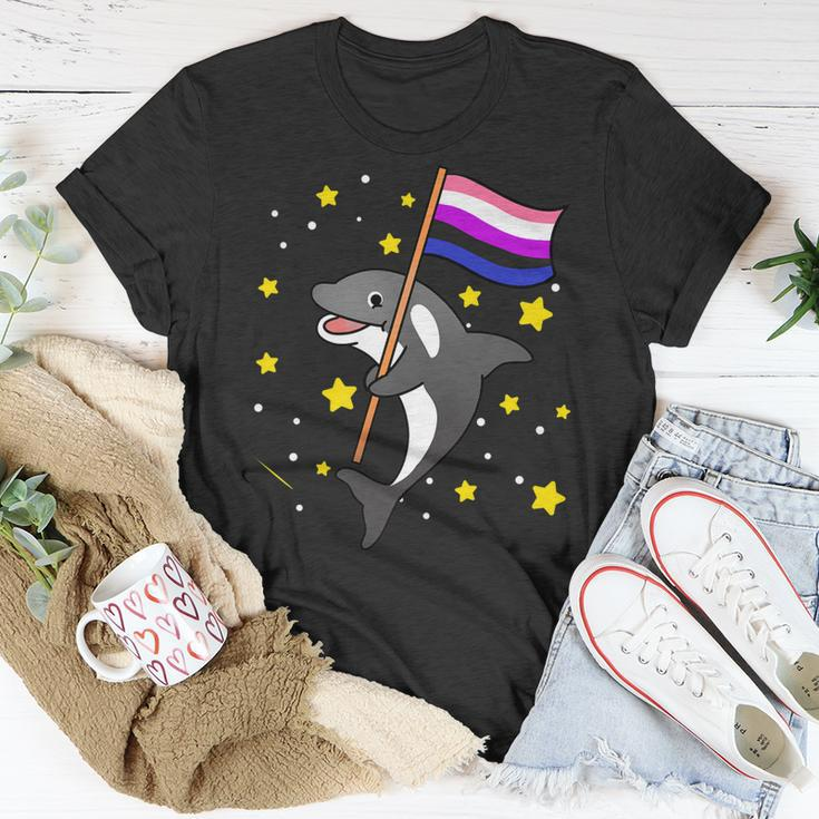 Genderfluid Pride Orca Genderfluid Unisex T-Shirt Unique Gifts