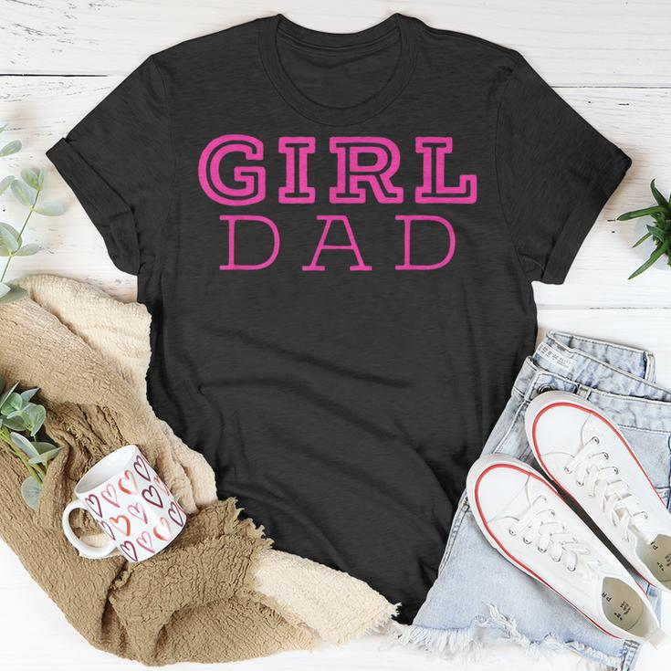 Girl Dad Cute Pink Father & Daughter Design Fathers Day Unisex T-Shirt Unique Gifts
