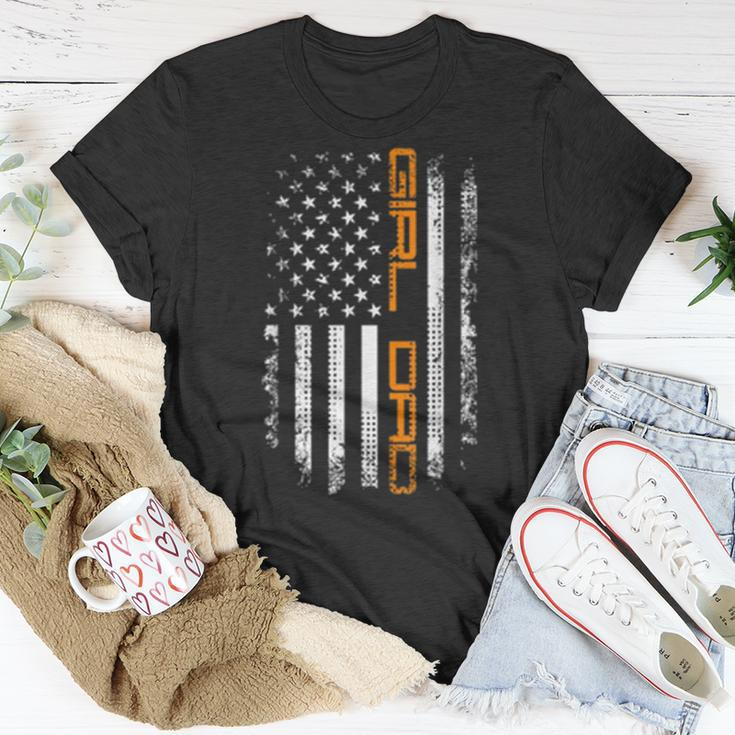 Girl Dad Vintage American Flag Fathers Day Gift For Mens Unisex T-Shirt Unique Gifts