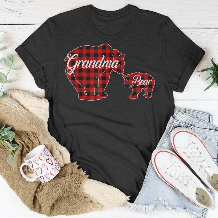 Grandma Bear Buffalo Plaid Weihnachten T-Shirt Lustige Geschenke