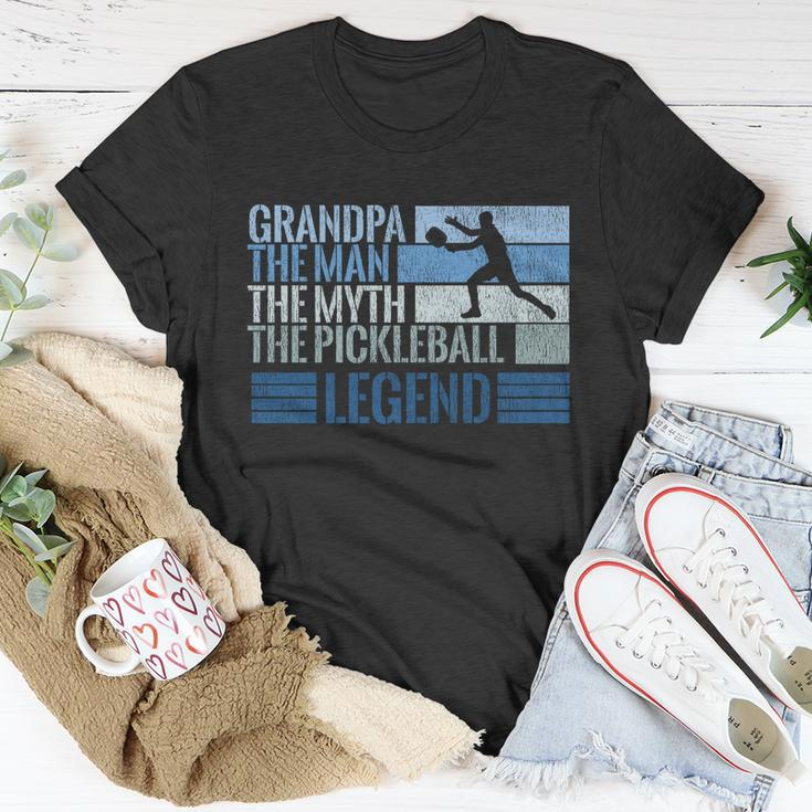 Grandpa Myth Pickleball Legend Vintage Blue Graphic Funny Gift Unisex T-Shirt Unique Gifts