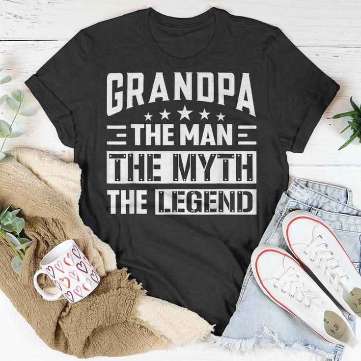 Grandpa The Legend The Man The Myth Daddy Happy Fathers Day Unisex T-Shirt Unique Gifts