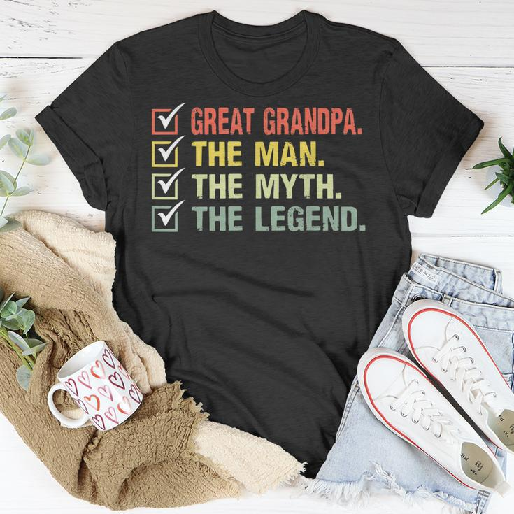 Great Grandpa The Man The Myth The Legend Gifts For Fathers Gift For Mens Unisex T-Shirt Funny Gifts