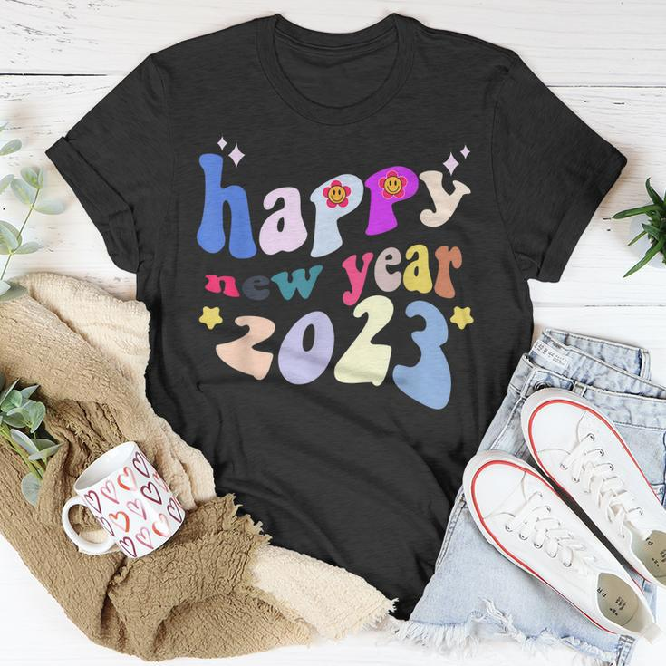 Guten Rutsch Ins Neue Jahr Groovy Fonts 2023 T-Shirt Lustige Geschenke