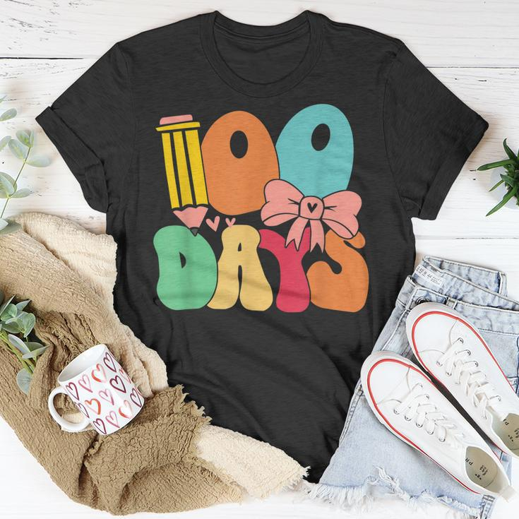 Happy 100 Days Of School Teacher Kids Retro Groovy 100Th Day V2T-shirt Funny Gifts