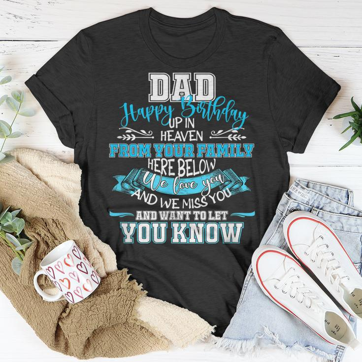 Happy Birthday To My Dad In Heaven Lost Father Memorial T-Shirt Funny Gifts