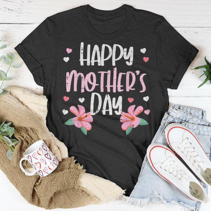Happy Mothers Day Flowers Cute Mom Mommy Mama Aunt Grandma Unisex T-Shirt Unique Gifts