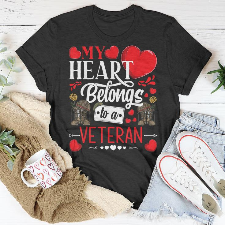 My Heart Belongs To A Veteran Awesome Valentines Day T-shirt Funny Gifts
