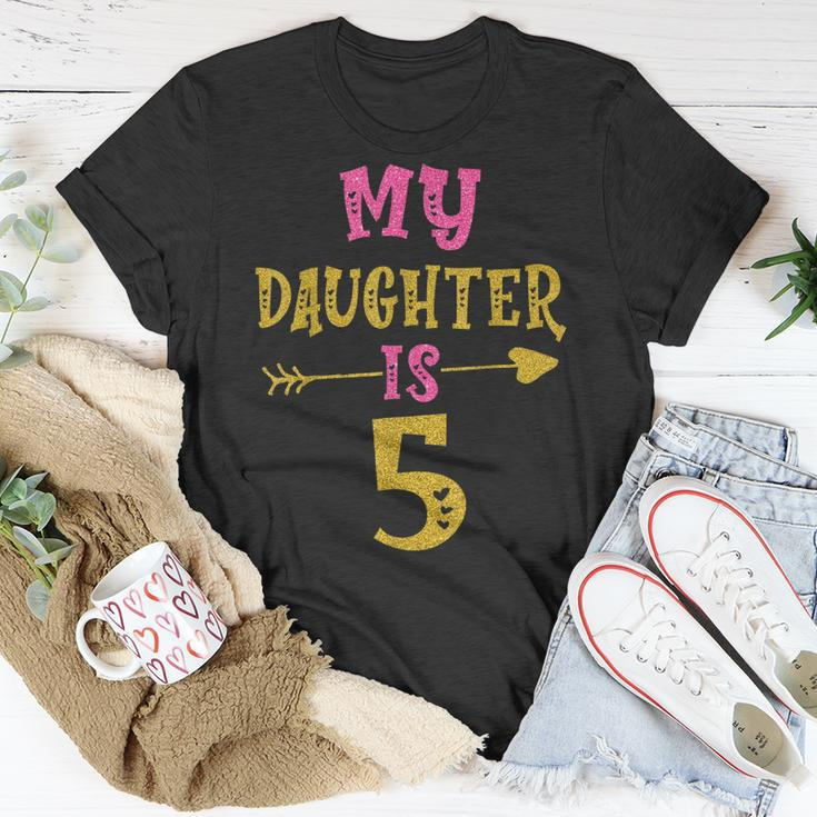 Hearts 5Th Bday For Daughter From Mom Dad Unisex T-Shirt Unique Gifts