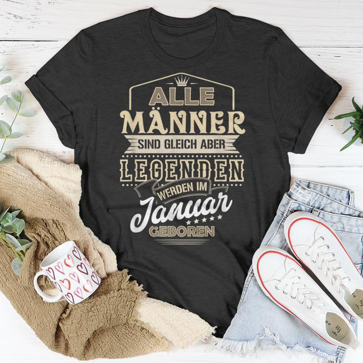 Herren Alle Männer Sind Gleich Legenden Werden Januar Geboren T-Shirt Lustige Geschenke