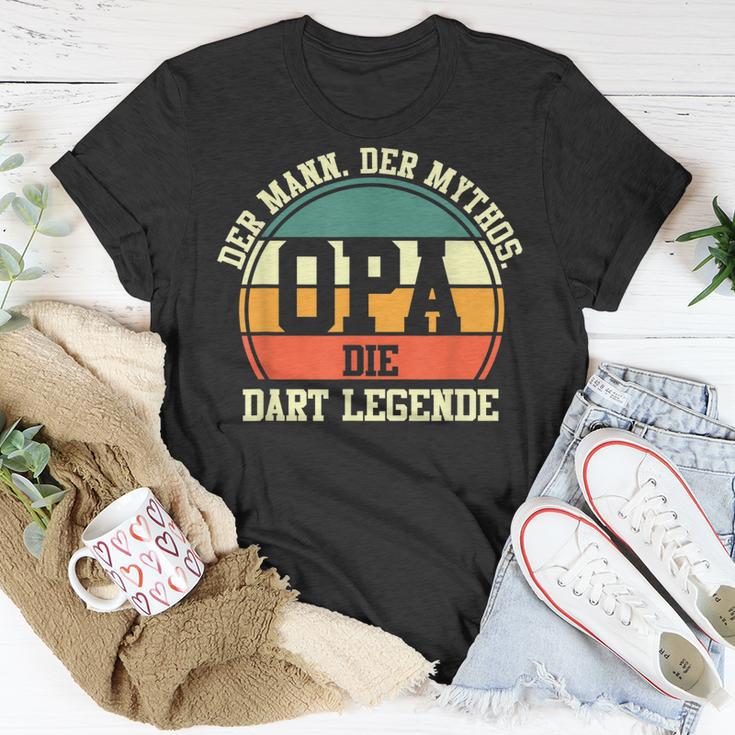 Herren Dart Opa Großvater Dartsspieler Darts T-Shirt Lustige Geschenke