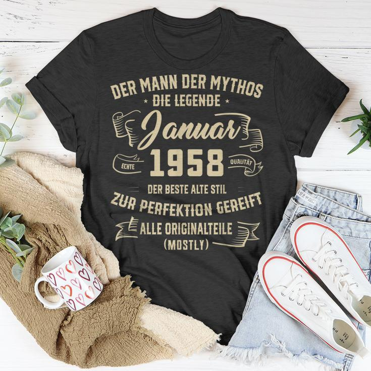 Herren Der Mann Mythos Die Legend Januar 1958 65 Geburtstag T-Shirt Lustige Geschenke